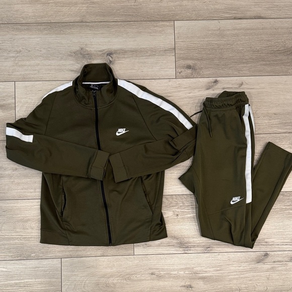 Nike Other - Nike Olive Tracksuit with White Stripes